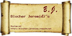 Blocher Jeremiás névjegykártya